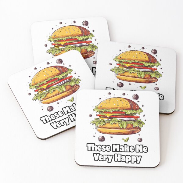 Item preview, These Make Me Very Happy - Burger quote 3 designed and sold by Tom-Johnson.