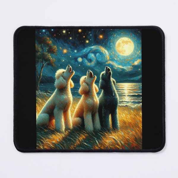 Item preview, Starry Night Three Poodles Howling at Moon Dog Lover designed and sold by Kimberley King Art King Art.