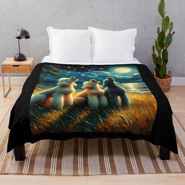 Item preview, Starry Night Three Poodles Howling at Moon Dog Lover designed and sold by Kimberley King Art King Art.