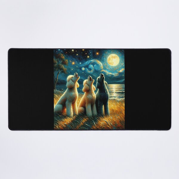 Item preview, Starry Night Three Poodles Howling at Moon Dog Lover designed and sold by Kimberley King Art King Art.
