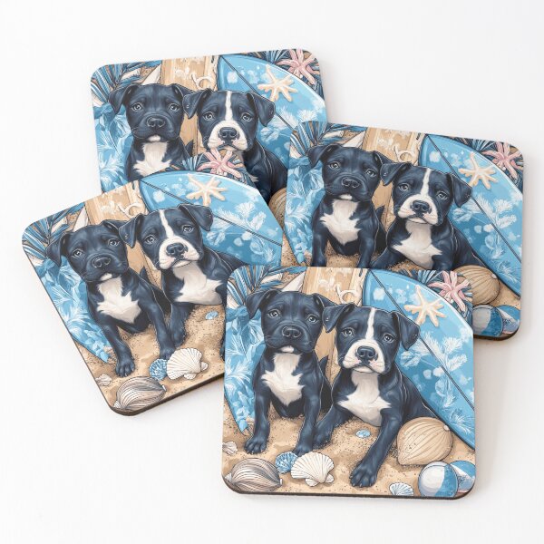 Item preview, Beachy Staffordshire Duo designed and sold by Nocturne  Paws.