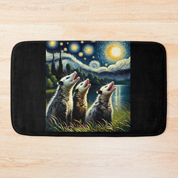 Item preview, Starry Night Three Possums Howling at Moon Opossum Lover designed and sold by Kimberley King Art  King Art.
