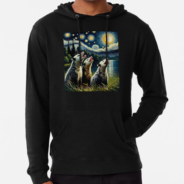 Item preview, Starry Night Three Possums Howling at Moon Opossum Lover designed and sold by Kimberley King Art  King Art.