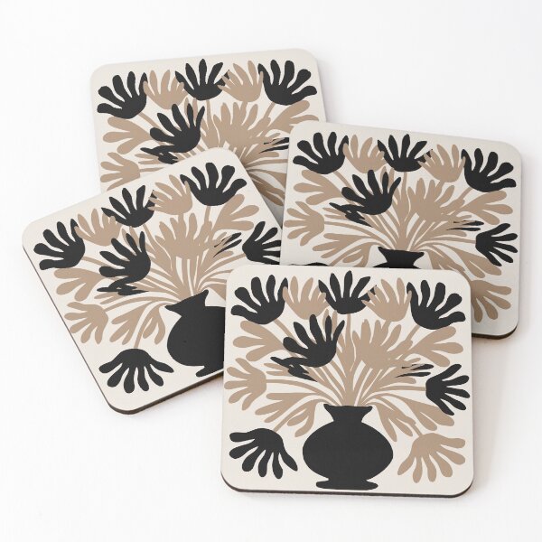 Item preview, Black & Beige Flower painting inspired by Matisse designed and sold by Tamas Das.