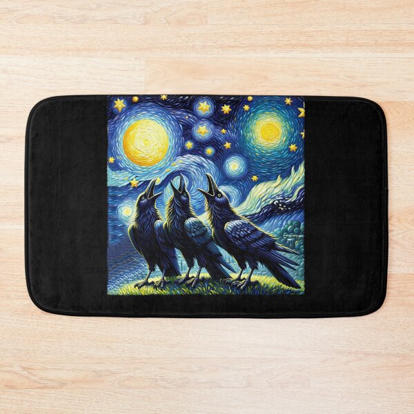Item preview, Starry Night Three Ravens Howling at Moon Van Gogh Lover designed and sold by Kimberley King Art  King Art.
