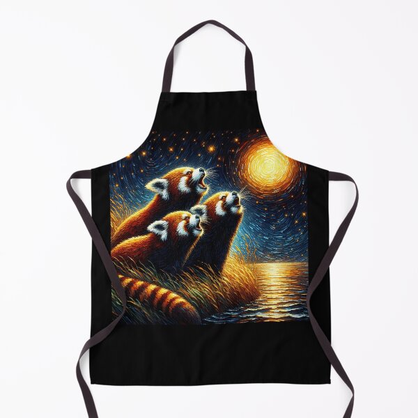 Item preview, Starry Night Three Red Pandas Howling at Moon Red Panda Lover designed and sold by Kimberley King Art King Art.