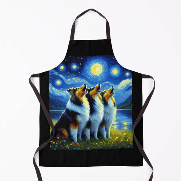 Item preview, Starry Night Three Shetland Sheepdogs Howling at Moon Dog Lover designed and sold by Kimberley King Art King Art.