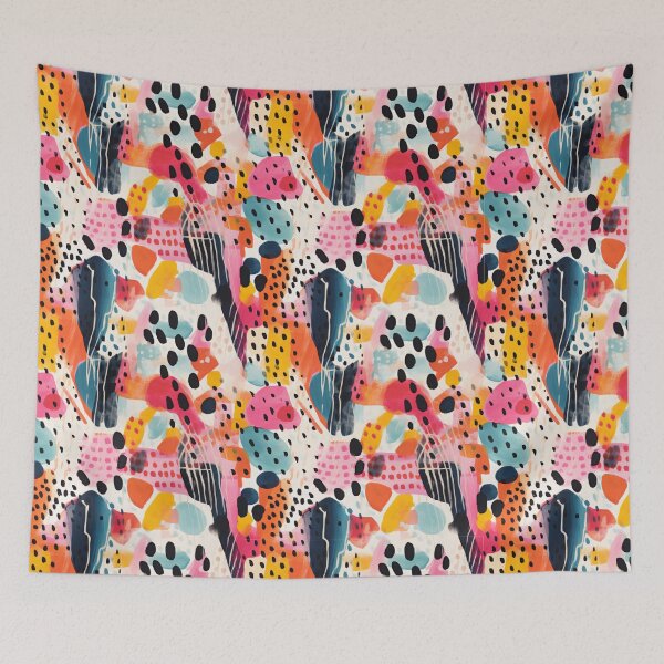 Item preview, Colourful and Playful Painterly Abstract Seamless Patte rn Design designed and sold by SpiritedArtwork.