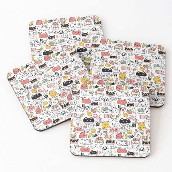 Item preview, Imaginative doodle collage of cats and sushi magic designed and sold by Piotrek0001.