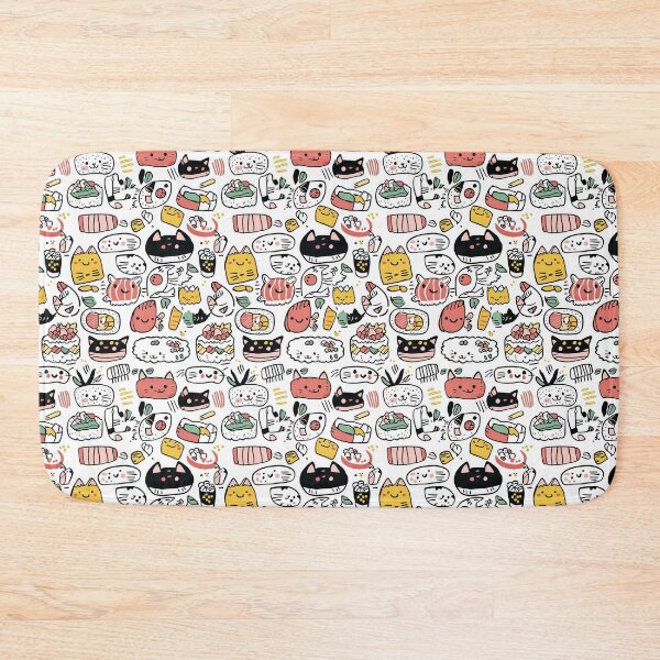 Item preview, Imaginative doodle collage of cats and sushi magic designed and sold by Piotrek0001.