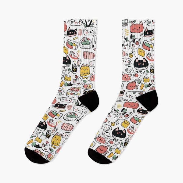 Item preview, Imaginative doodle collage of cats and sushi magic designed and sold by Piotrek0001.