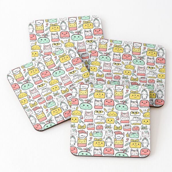Item preview, Creative doodle illustrations merging cats with sushi flair designed and sold by Piotrek0001.