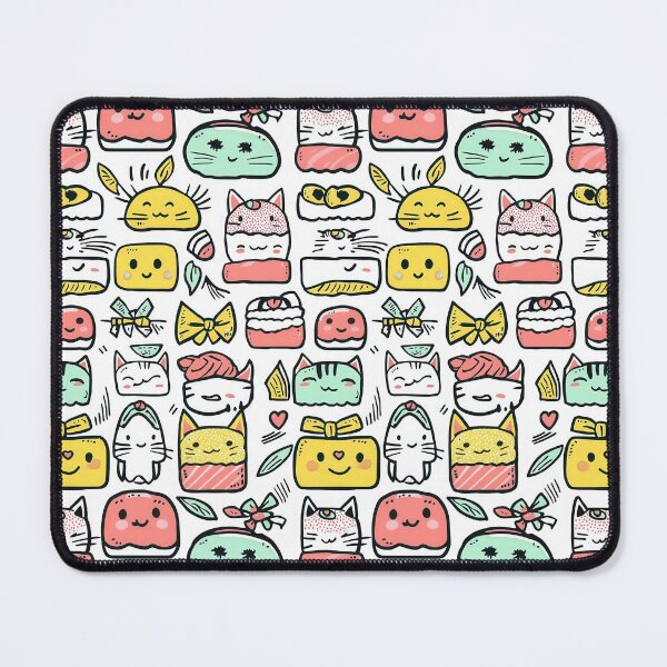 Item preview, Creative doodle illustrations merging cats with sushi flair designed and sold by Piotrek0001.