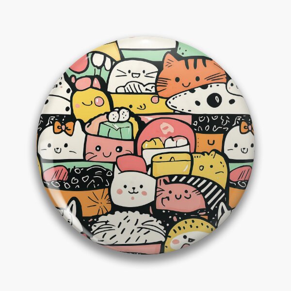 Item preview, Playful cat doodles meet whimsical sushi art delight designed and sold by Piotrek0001.