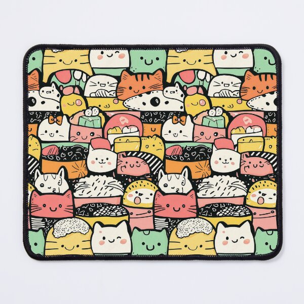 Item preview, Playful cat doodles meet whimsical sushi art delight designed and sold by Piotrek0001.