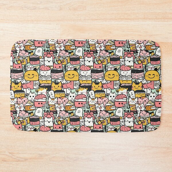 Item preview, Charming feline doodle adventures with creative sushi fusion designed and sold by Piotrek0001.