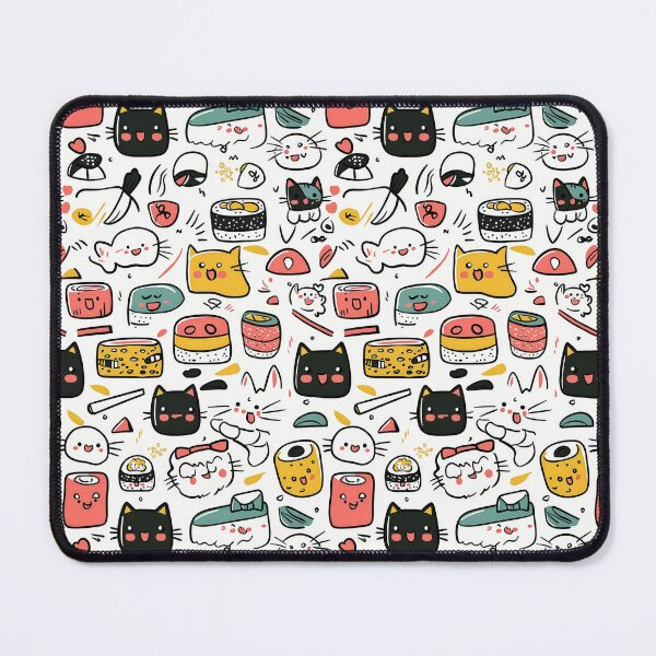 Item preview, Adorable feline doodles fused with quirky sushi imagery designed and sold by Piotrek0001.