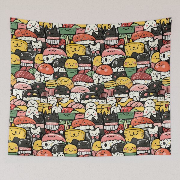 Item preview, Playful art mixing cat characters and sushi designs designed and sold by Piotrek0001.