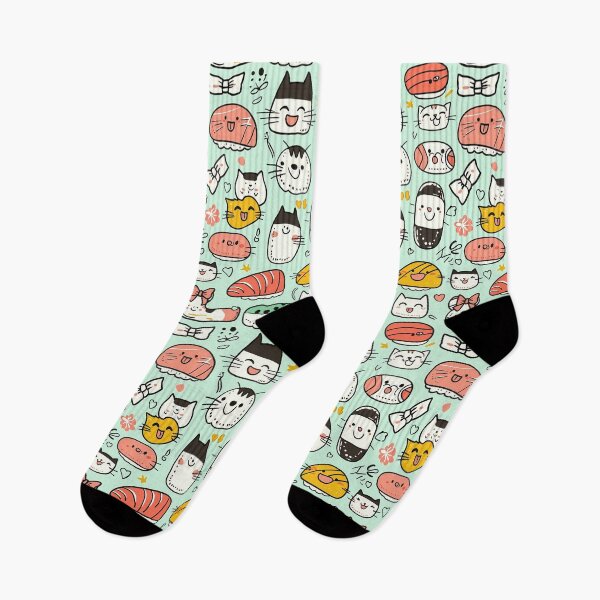 Item preview, Creative doodle mashup combining cats and sushi magic designed and sold by Piotrek0001.