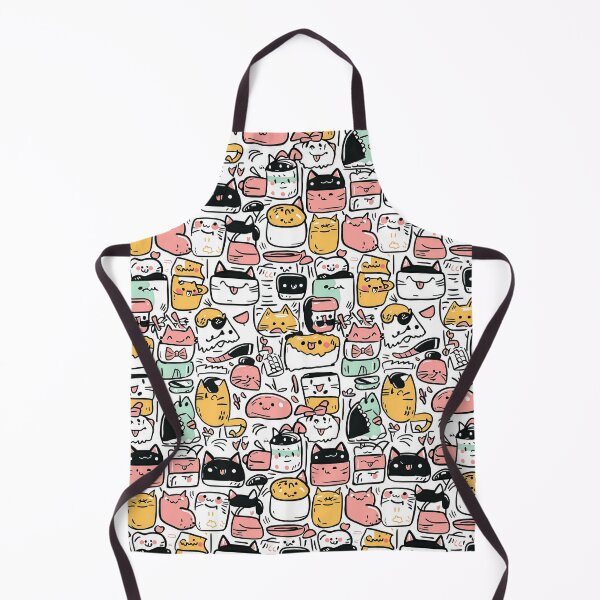 Item preview, Delightful doodle collage featuring feline and sushi charm designed and sold by Piotrek0001.
