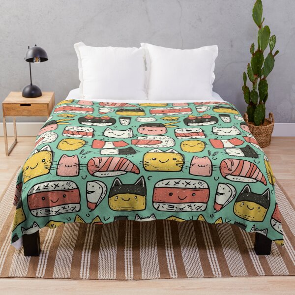 Item preview, Whimsical doodle scenes blending cats and sushi dreams designed and sold by Piotrek0001.
