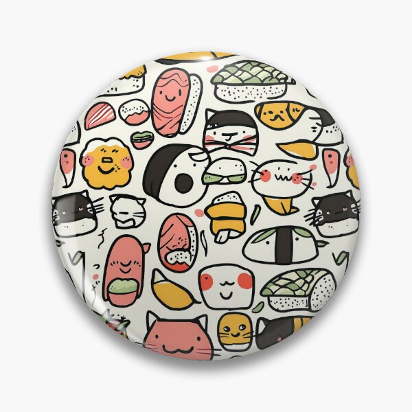 Item preview, Vibrant doodle series mixing feline charm with sushi designed and sold by Piotrek0001.
