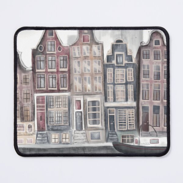 Item preview, Amsterdam Canal Houses Painting Moody Atmosphere designed and sold by Sheridan T.