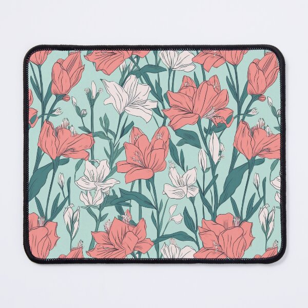 Item preview, Floral Elegance, Amaryllis in Coral pink and light sage designed and sold by PigmeArt.