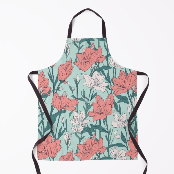 Item preview, Floral Elegance, Amaryllis in Coral pink and light sage designed and sold by PigmeArt.