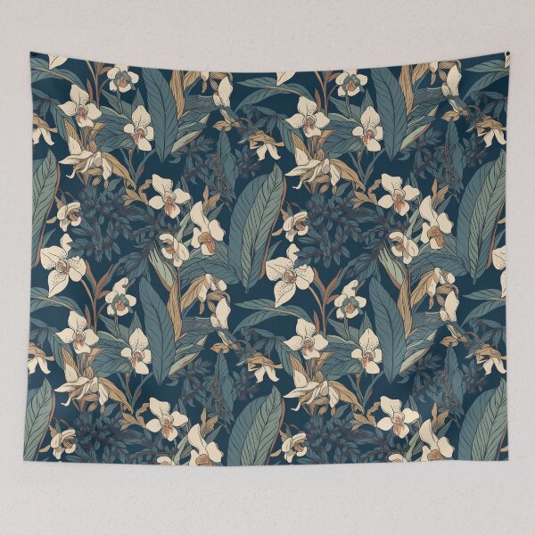 Item preview, Floral Elegance, Orchids paired with plant leaves designed and sold by PigmeArt.