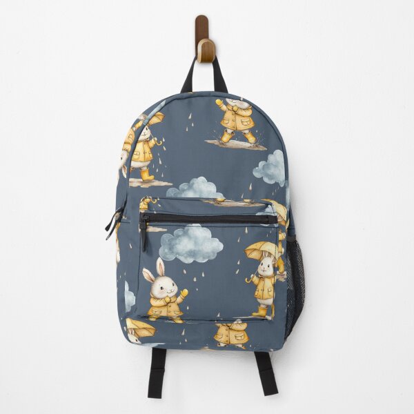 Item preview, Rainy days for bunny rabbits in yellow raincoat and boots umbrella designed and sold by Milatoo.