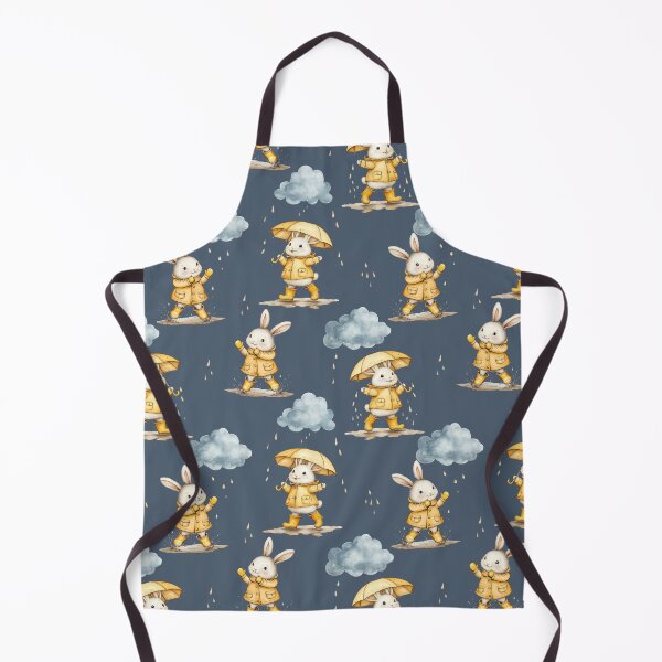 Item preview, Rainy days for bunny rabbits in yellow raincoat and boots umbrella designed and sold by Milatoo.