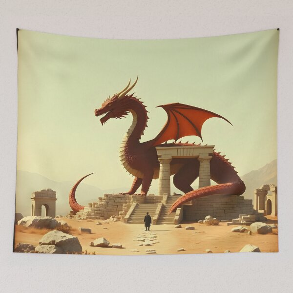 Item preview, Red dragon amongst the ruins designed and sold by MIGSZ.