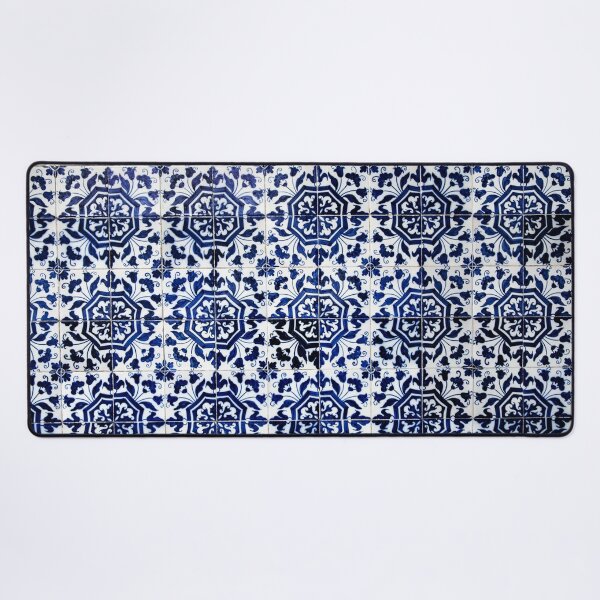 Vista previa del artículo con la obra «Azulejos portugueses de color azul cobalto», diseñado y vendido por The Discreet Peacock.