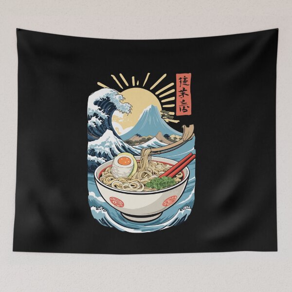 Item preview, Ramen Noodles Ukiyo-e Japanese Retro Streetwear designed and sold by LuminOrb.