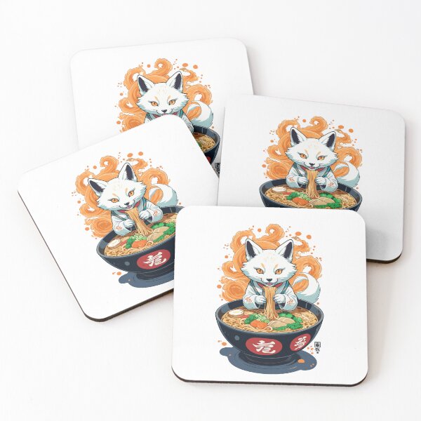 Item preview, Kitsune Ramen Noodles Kawaii Retro Ukiyo-e Fuchs designed and sold by LuminOrb.