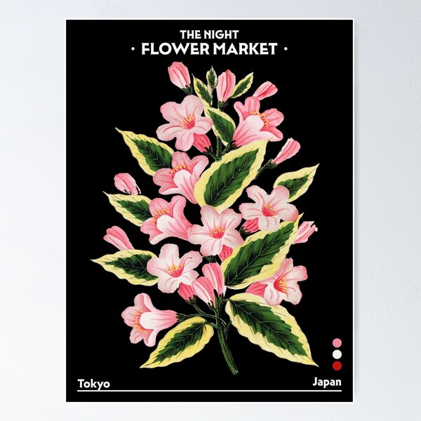 Item preview, Night Flower Market - Tokyo Vintage Flowers designed and sold by MamboArt.