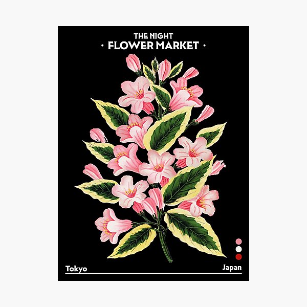 Item preview, Night Flower Market - Tokyo Vintage Flowers designed and sold by MamboArt.