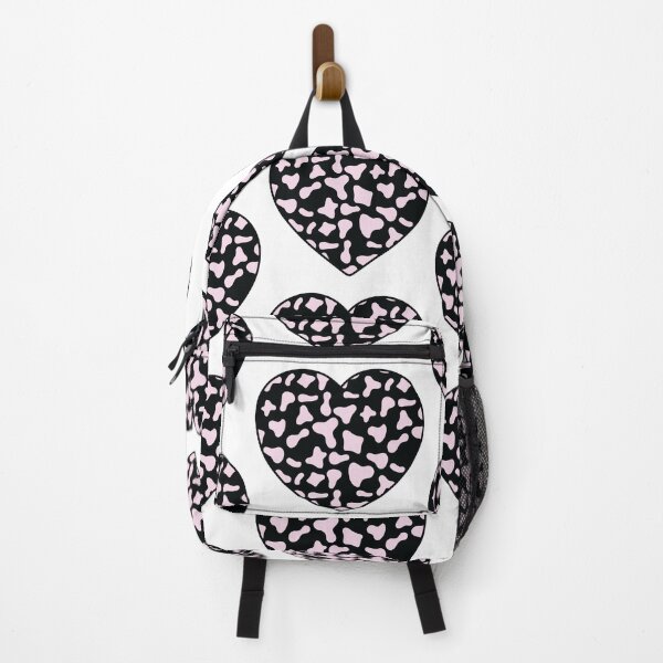 Item preview, Big Pink Cow Patches on Black Cowhide | Continues Black Cow Heart designed and sold by PatternPen.