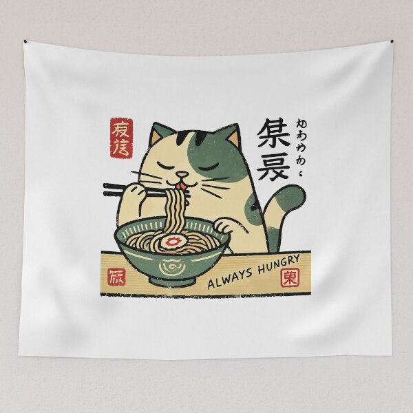 Item preview, Kawaii Cat Lovers Ramen Pastro Retro Japan designed and sold by LuminOrb.
