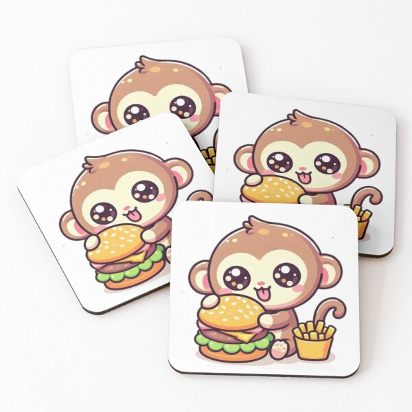 Item preview, monkey eating burger designed and sold by Eternalski.