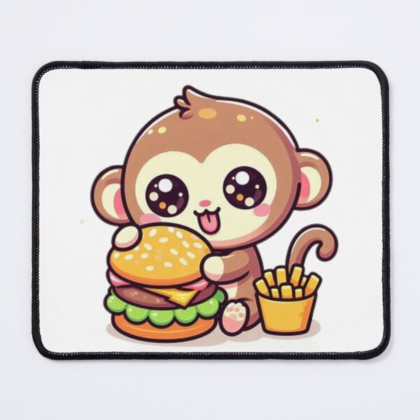 Item preview, monkey eating burger designed and sold by Eternalski.