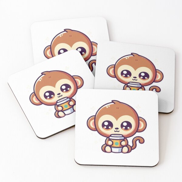 Item preview, monkey with coffee designed and sold by Eternalski.