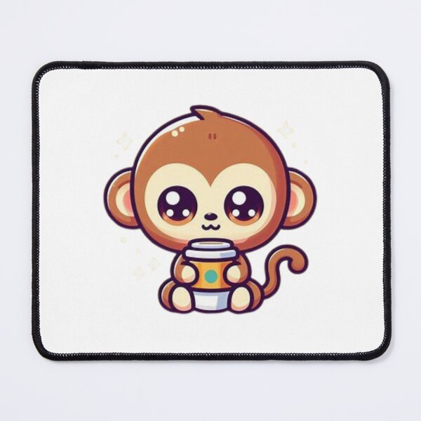 Item preview, monkey with coffee designed and sold by Eternalski.