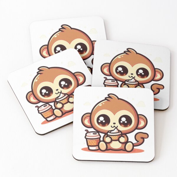 Item preview, monkey with coffee designed and sold by Eternalski.