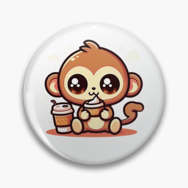 Item preview, monkey with coffee designed and sold by Eternalski.