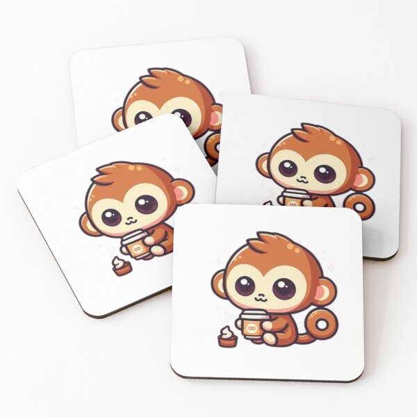 Item preview, monkey with coffee designed and sold by Eternalski.
