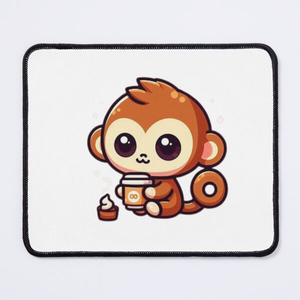 Item preview, monkey with coffee designed and sold by Eternalski.
