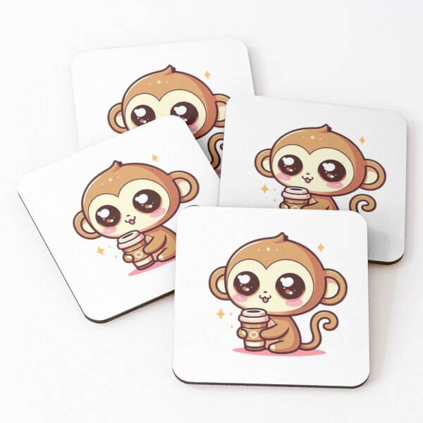 Item preview, monkey with coffee designed and sold by Eternalski.