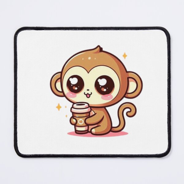 Item preview, monkey with coffee designed and sold by Eternalski.